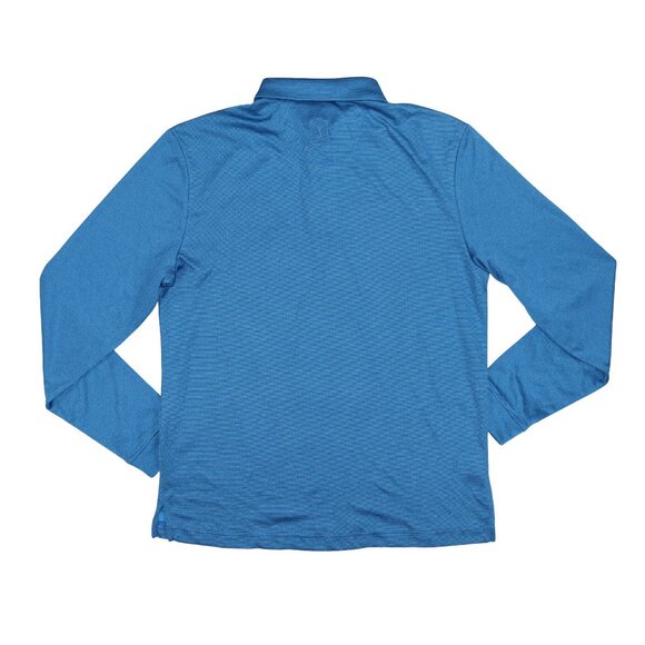 PGA Tour Moisture Wicking Long Sleeve Men's Golf Polo Shirt NWT Imperial Blue - Picture 2 of 2